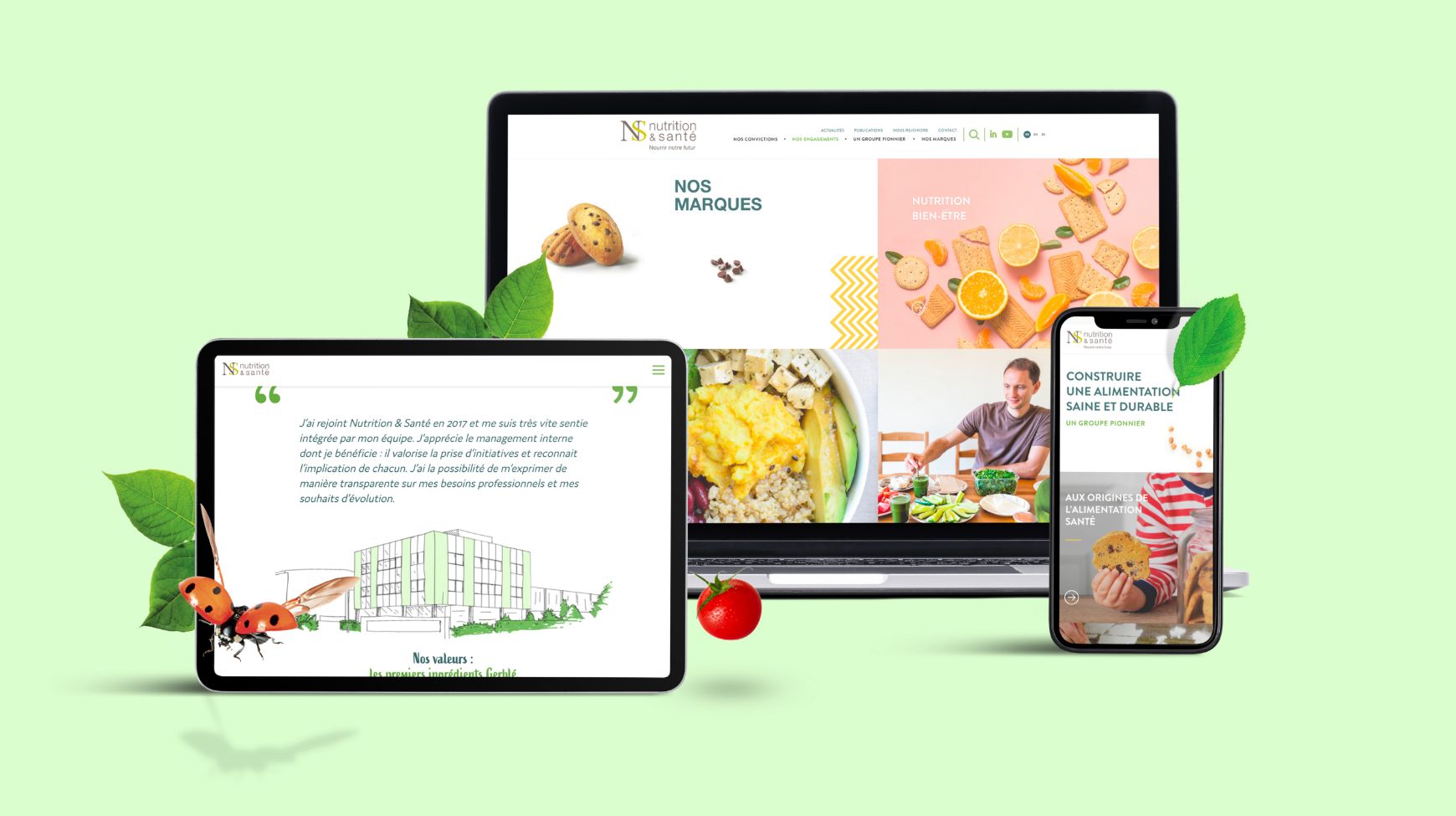 Illustration du site web en mode responsive