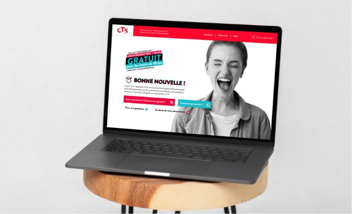 Design UX/UI et développement de la landing page CTS Abonnement Gratuit
